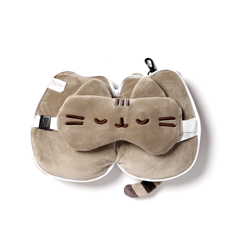 Relaxeazzz Pusheen Cat Shaped Travel Pillow & Eye Mask