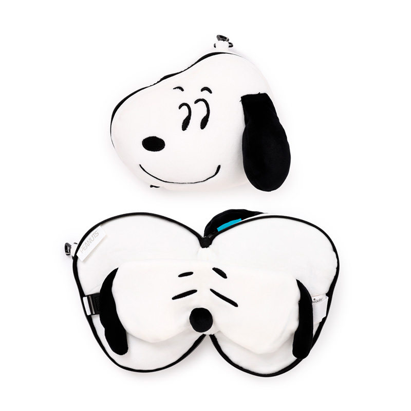 Relaxeazzz Peanuts Snoopy Plush Travel Pillow & Eye Mask