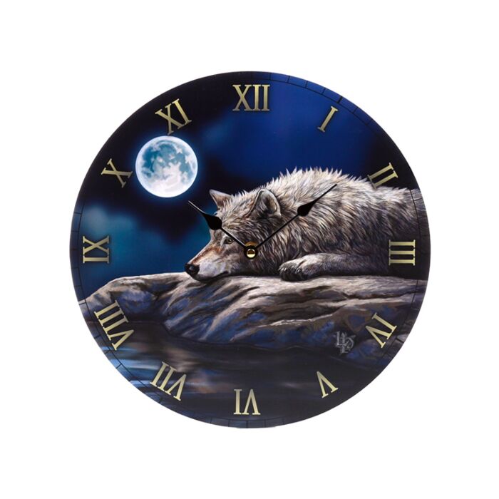 Lisa Parker Quiet Reflection Wolf Picture Clock