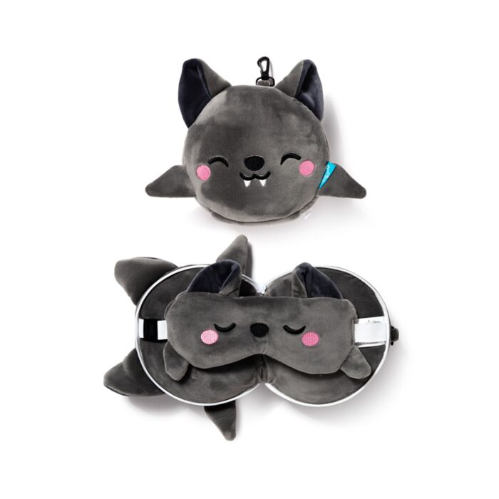 Relaxeazzz Dexter the Bat Adoramals Travel Pillow & Eye Mask