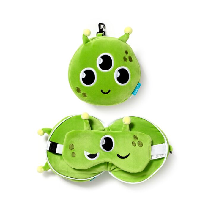 Relaxeazzz Space Cadets Alien Travel Pillow & Eye Mask