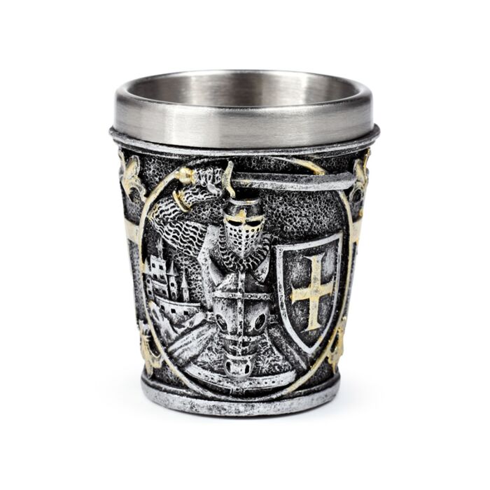 Decorative Medieval Knight with Shield Shot Glass