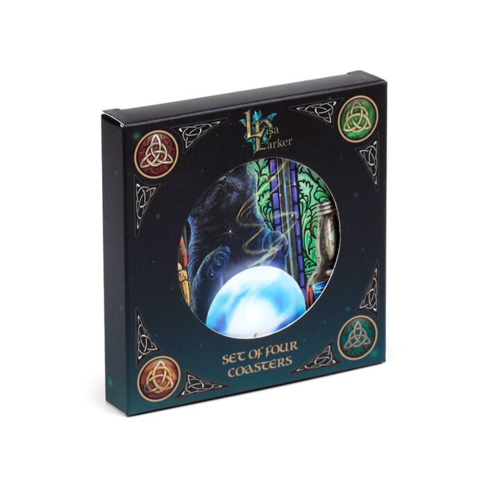 Lisa Parker Magical Cats Set of 4 Cork Coasters (New 2025)