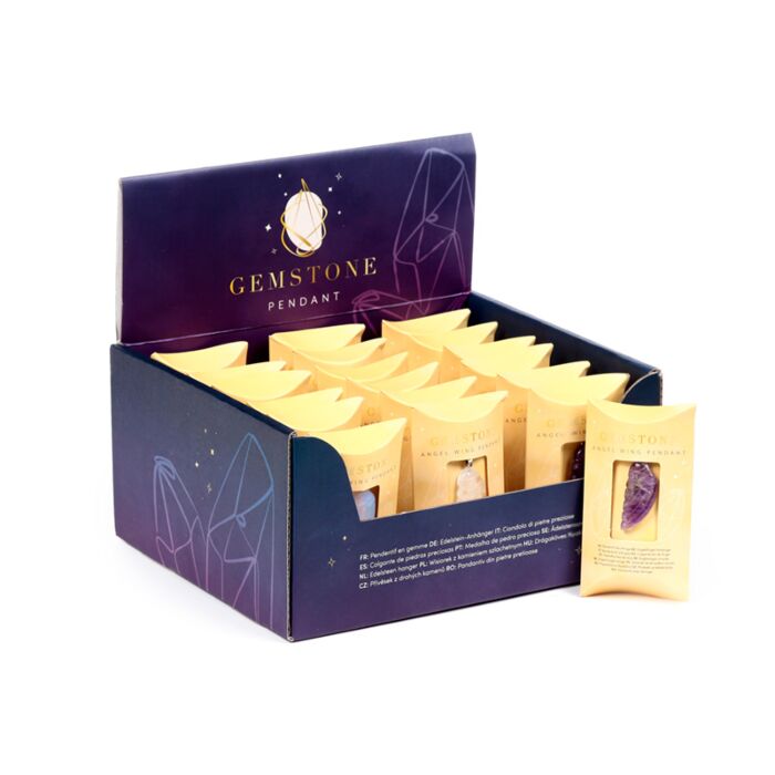 Healing Stone Gemstone Angel Wing Shaped Pendant