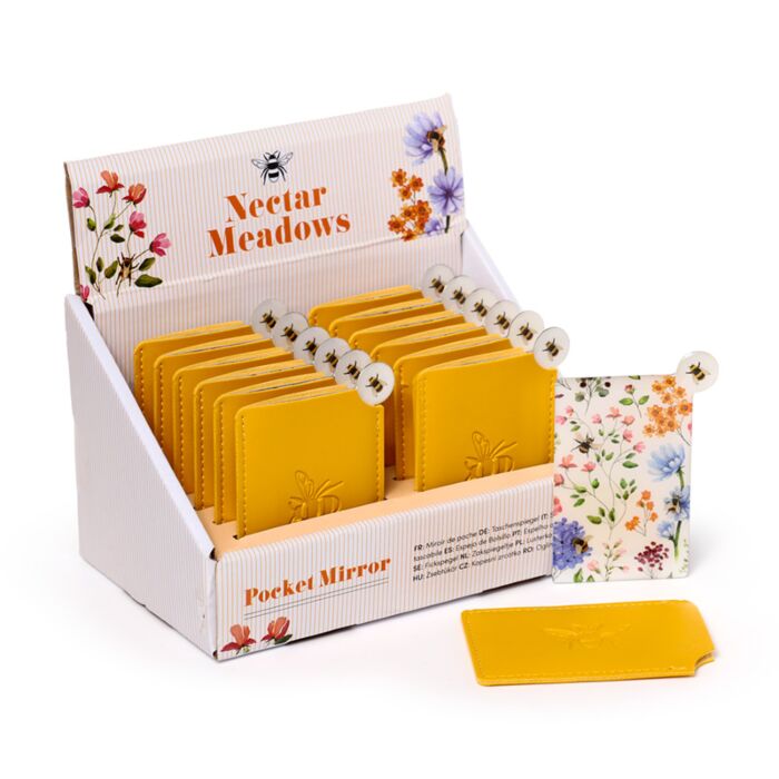 Nectar Meadows Bee Pocket Mirror in Sleeve