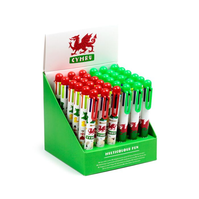 Welsh Dragon Wales (Cymru) Souvenir Multi Colour Pen (6 Colours)