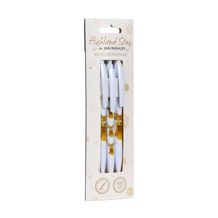Jan Pashley Stag Recycled ABS (RABS) Pen Set of 3