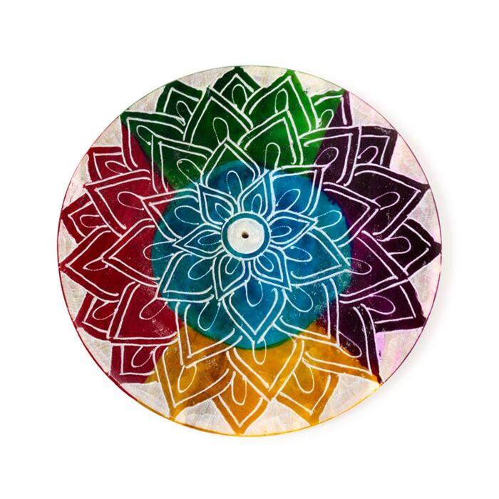 Soapstone Chakra Carved Lotus Incense Burner Dish