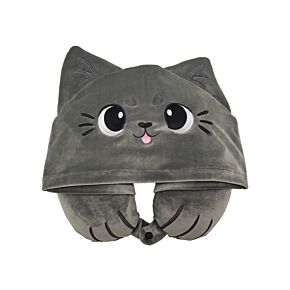 Hoodeazzz Beans & Co Pepper the Cat Plush Memory Foam Travel Pillow & Hood Hoodeazzz Beans & Co Pepper the Cat Plush Memory Foam Travel Pillow & Hood