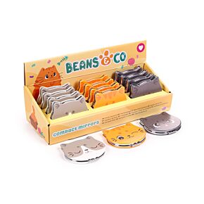 Beans & Co Cats Leatherette Compact Mirror Beans & Co Cats Leatherette Compact Mirror