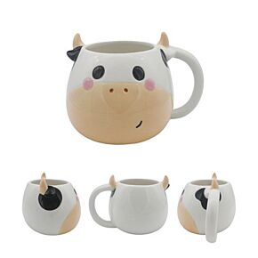 Black and White Cow Head Ceramic Shaped Mug Black and White Cow Head Ceramic Shaped Mug