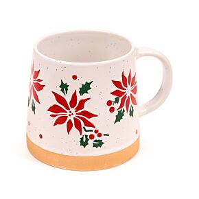 Poinsettia Tapered Stoneware Mug Poinsettia Tapered Stoneware Mug