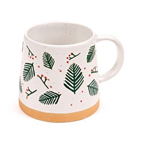 Pine Sprigs & Berries Tapered Stoneware Mug Pine Sprigs & Berries Tapered Stoneware Mug