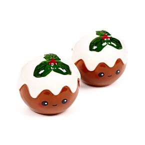 Christmas Pudding Foodiemals Ceramic Salt & Pepper Set Christmas Pudding Foodiemals Ceramic Salt & Pepper Set