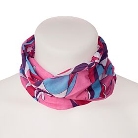 Pink Patterned Neck Warmer Tube Scarf