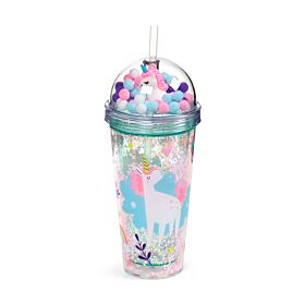 Unicorn Magic Double Walled Cup & Straw with Charms