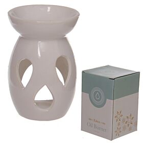 Eden White Simple Tear Drop Cut-Out Ceramic Oil & Wax Melt Burner Eden White Simple Tear Drop Cut-Out Ceramic Oil & Wax Melt Burner