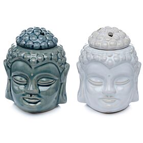 Eden Crackle Glaze Thai Buddha Head Ceramic Oil Burner Eden Crackle Glaze Thai Buddha Head Ceramic Oil Burner
