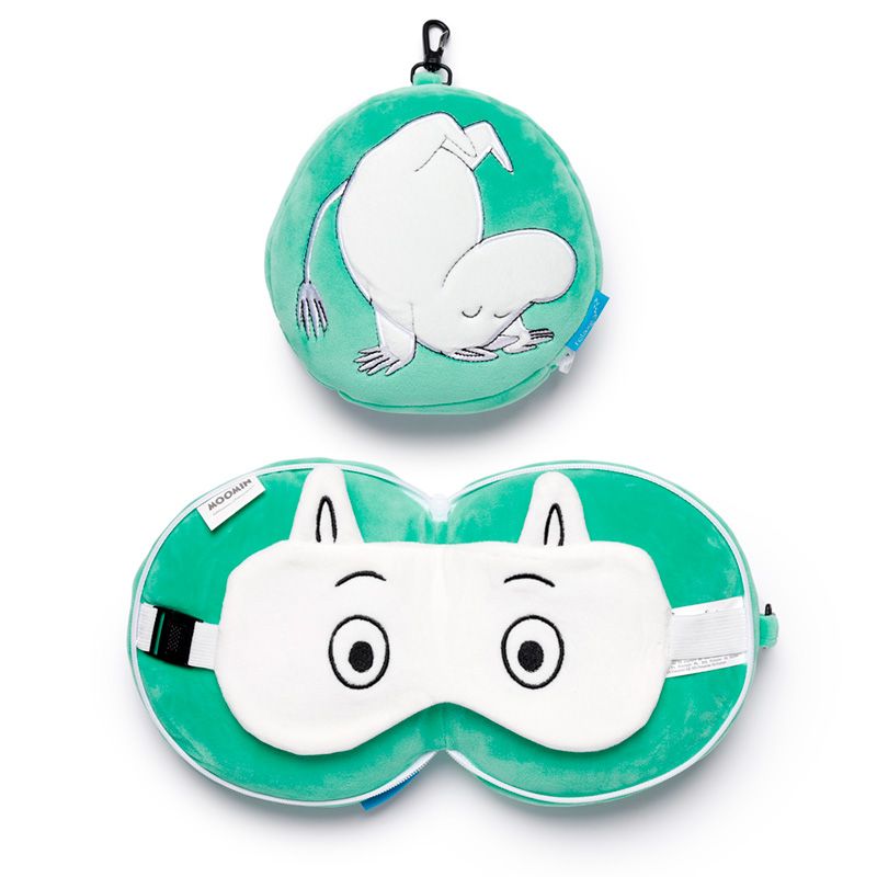 Relaxeazzz Moomin Plush Travel Pillow & Eye Mask