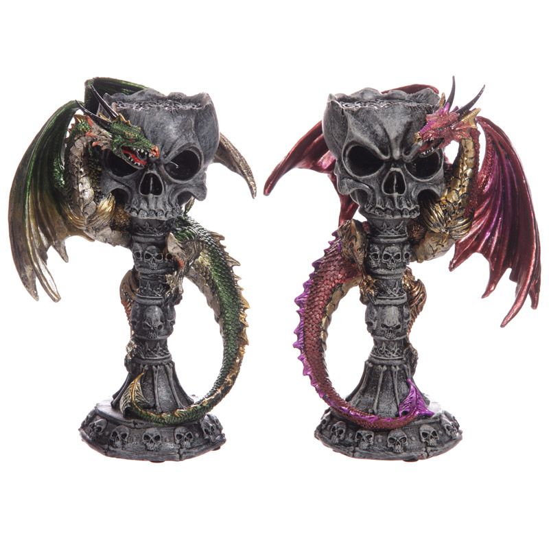 Mythical Black Skull Dark Legends Dragon Figurine Fantasy Gothic Collectors 