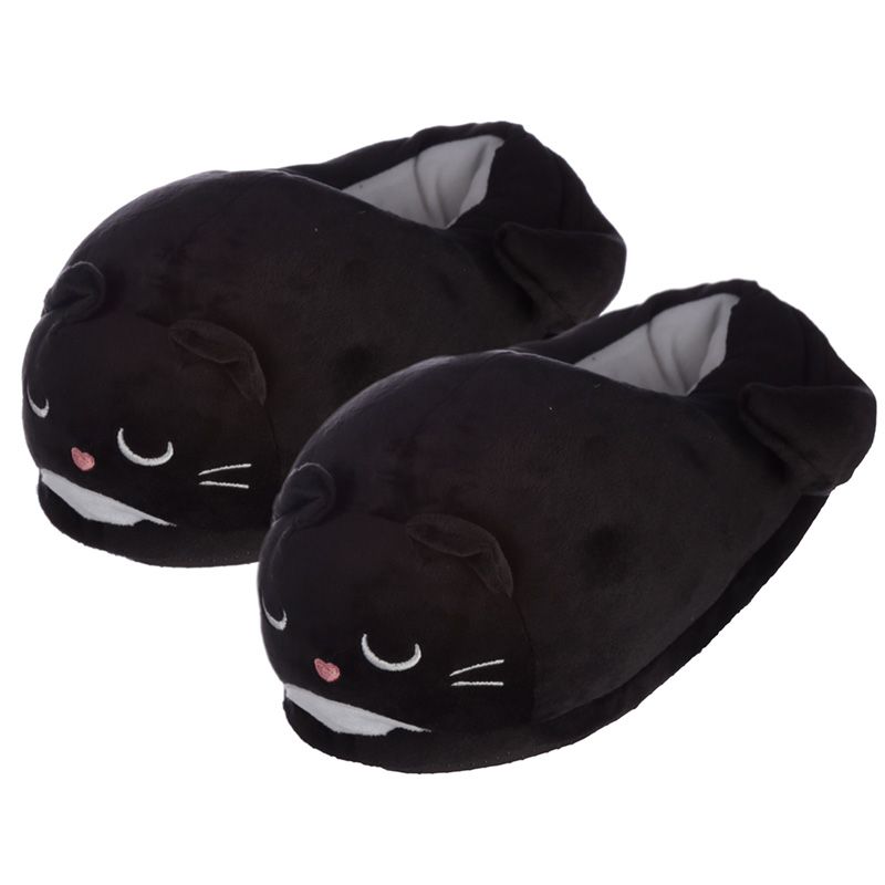 black cat slippers