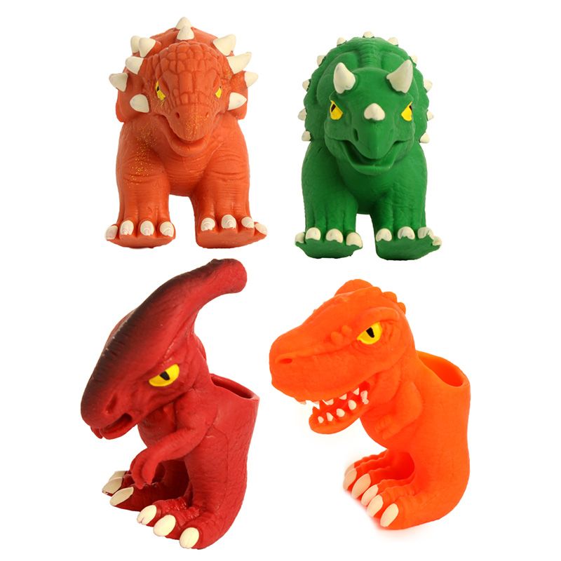 10Pcs Creative Finger Puppets Cartoon Dinosaur Finger Plaything Finger Toy Set 