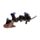Witches Magical Black Cat Playing on Broomstick