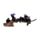 Witches Magical Black Cat Playing on Broomstick