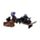 Witches Magical Black Cat Playing on Broomstick