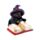 Witches Magical Black Cat Reading from Spell Book