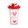 Shatterproof Amore Hearts Double Walled Cup & Straw