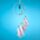White Sickle Crescent Moon Dreamcatcher with Agate Charm