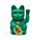 Maneki Neko Lucky Cat Waving Cat Dark Green Solar Pal