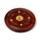 Sheesham Wood Round Ashcatcher Incence Burner with Yin Yang Inlay