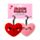 Squidglys J'Adoramals Heart Pink & Red Mini Keyring Set of 2