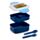 Adoramals Highland Coo Cow Clip Lock Stacked Bento Lunch Box with Cutlery