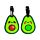 Foodiemals Avocado PVC Luggage Tag Set of 2