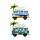 Souvenir Seaside Magnet Beach Van Shaped with Turtles & Seagulls