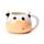 Black and White Cow Head Ceramic Shaped Mug