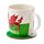 Welsh Dragon Wales (Cymru) Souvenir Porcelain Mug & Coaster Set