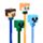 Set of 4 Erasable Pens with Minecraft Chibi Silicone Topper