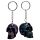 Skulls and Roses Dark Metallic and Gold Skull Keyring
