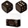 Skulls and Roses Set of 2 Black and Gold Skull Dice