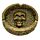 Brushed Metallic Gold Effect Skull Ashtray