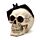 Gruesome Skull Head with Bat Decoration
