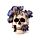 Skull with Purple Vine Flowers