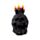 Black Screaming Skull with Candles & Melted Wax