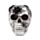 Silver Skull with Black Spiders & Webs