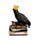 Crow wearing Crown Standing on Books Ornament