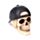 Skull with Backwards Baseball Cap